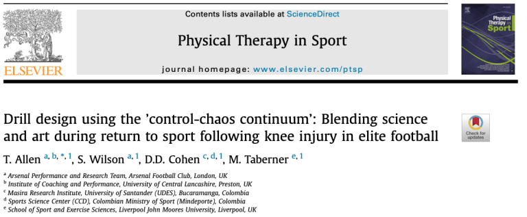 The 'control-choas continuum' Blending science and art during return to  sport following knee injury in elite football - Physioblog by Andreas  Bjerregaard